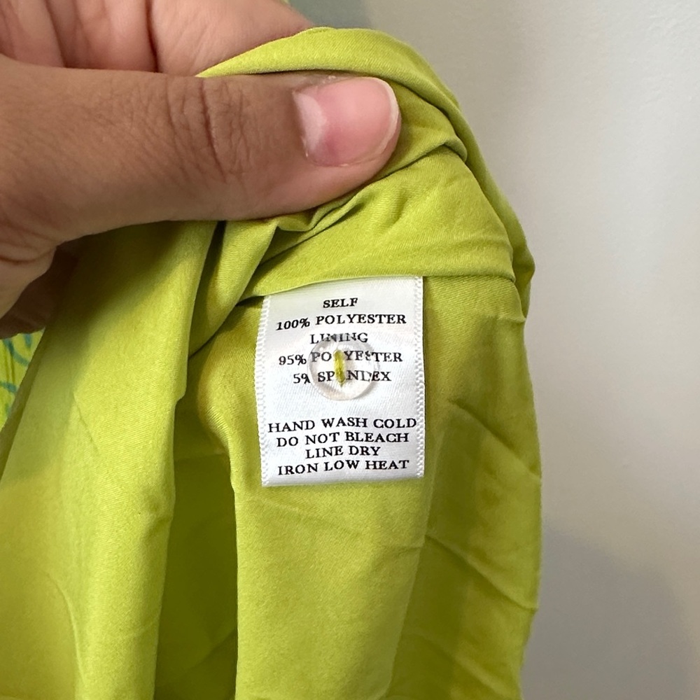Velvet Lime Green and Teal Maxi Dress - Picture 7 of 7